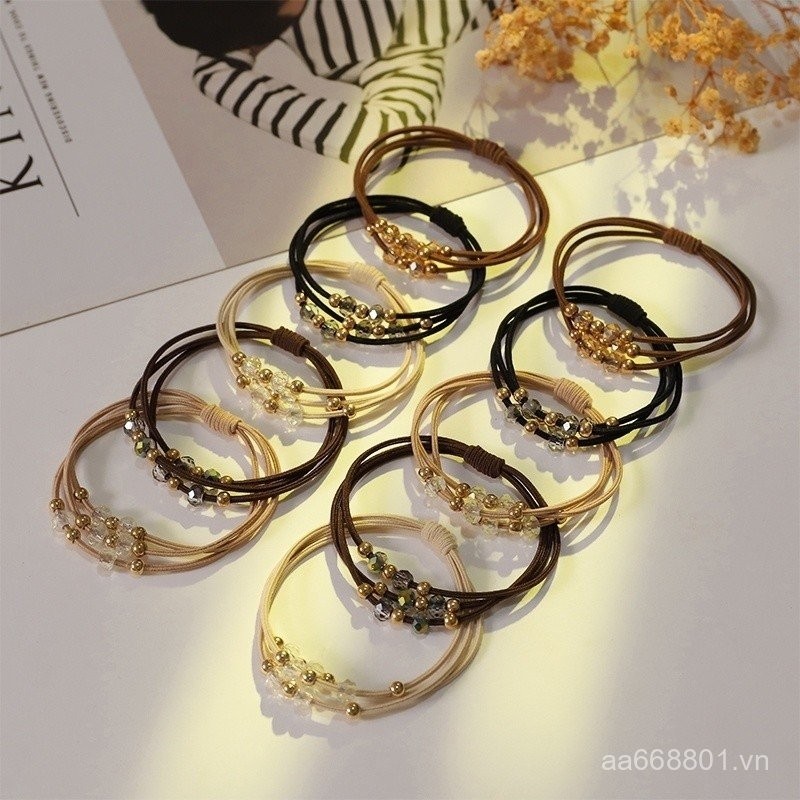 🌟#Dây buộc tóc nữ nhẹ nhàng sang trọng khí chất bao da dây buộc tóc bền cao đàn hồi người lớn dây cao su dây buộc tóc đơn giản Rhinestone