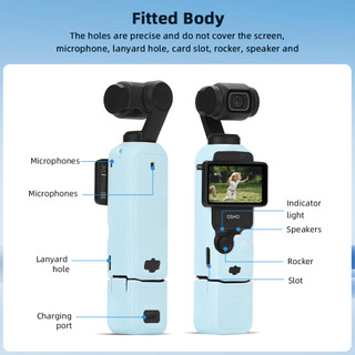 Dành Cho DJI OSMO POCKET 3 Vỏ Silicon Bảo Vệ Ống Kính Màn Hình Micro Ánh Sáng Lá Chắn Phụ Kiện