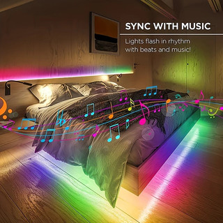 Đèn Led Strip 5050 RGB 10m 5m Đèn Led Đồng Bộ Âm Nhạc Có Điều Khiển Ứng Dụng Ruy Băng Linh Hoạt Để Trang Trí Phòng Ngủ