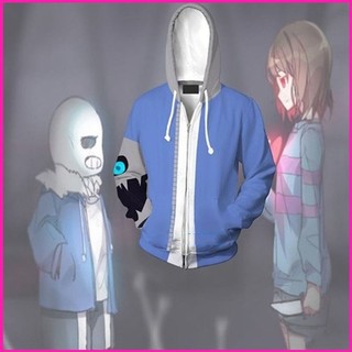 Áo khoác cosplay Sans Undertale, có dây kéo, tay áo và mũ trùm đầu - Perfect cho Halloween hay Giáng sinh