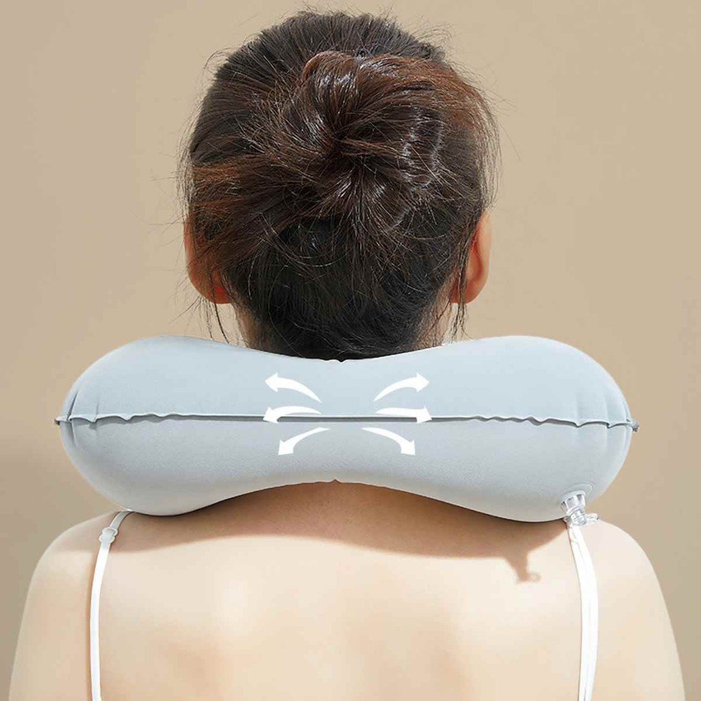 Gối bơm hơi tự động,gối chữ U,gối du lịch,gối bơm hơi,không cần thổi miệng,gấp gọn tiện mang theo