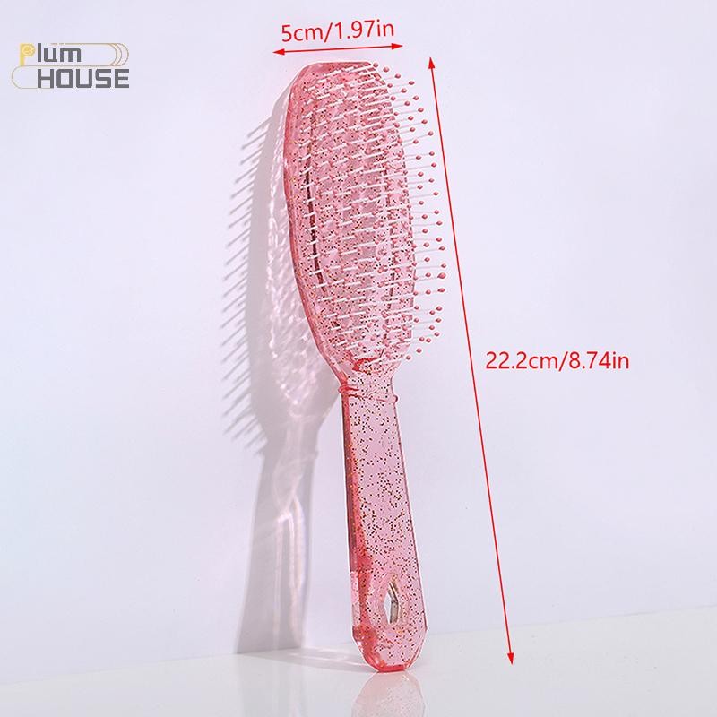 PlumHOUSE Trong Suốt Sáng Bóng Lược Bé Gái Tóc Da Đầu Massage Lược Chải Tóc Răng Rộng Lược Nữ Salon Làm Tóc Dụng Cụ Tạo Kiểu Quà Tặng VN
