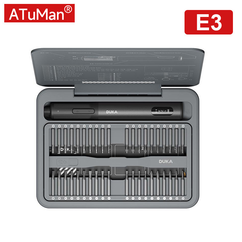 Bộ tuốc nơ vít điện DUKA Atuman E3 95 trong 1 Tua vít chính xác từ tính Bit Màn hình LCD DIY Bộ dụng cụ sửa chữa nhà cửa