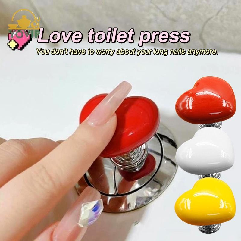 YOVIP 1 / 2 Cái Nhiều Màu Sắc Hình Trái Tim Vệ Sinh Nút Nhấn Bình Nước Đẩy Móng Tay Nghệ Thuật Trợ Lý Tủ Cửa Ngăn Kéo Tay Cầm VN