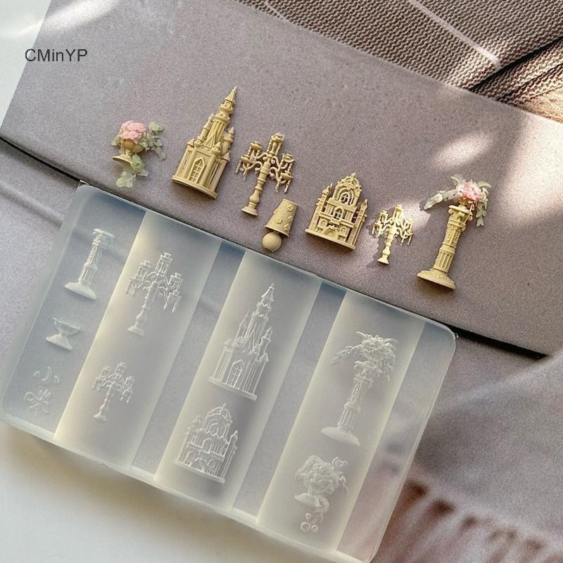CyinYP Khuôn silicon 3D tạo móng hoa nơ, khuôn mẫu trong suốt, dùng cho nghệ thuật DIY, dụng cụ dập trang trí