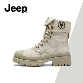 Giày Martens nữ JEEP Mùa xuân mới, Mũ bảo hộ lao động cổ điển của Mỹ, Giày bốt đến mắt cá chân có sẵn ngoài trời, Áo cao đế dày