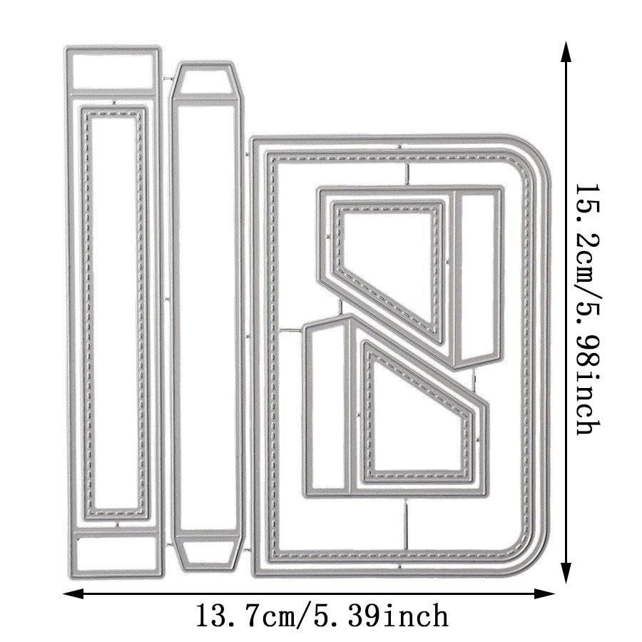Bộ sưu tập hộp phong cảnh 3D Kim loại Khuôn cắt thép Carbon Giấy thủ công DIY Dập nổi Khắc mẫu sổ lưu niệm Album ảnh Thiệp chúc mừng Sổ tay cắt chết