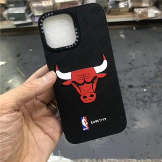 Ốp điện thoại silicon 3D hoạt hình NBA Red Angry Bull cho iPhone 17 16 15 14 13 12 11 Pro Max 7 8 Plus