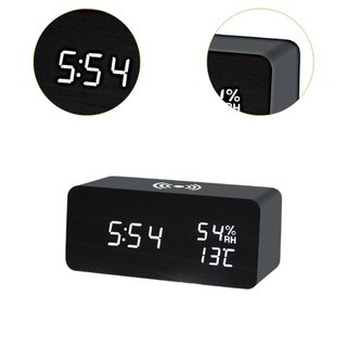 Đồng hồ báo thức kỹ thuật số LOVIVER Trạm sạc không dây Độ sáng Đồng hồ để bàn có thể điều chỉnh để bàn Phòng ngủ Phòng ngủ Ký túc xá Trang trí nội thất
