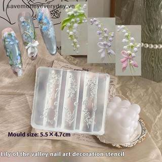 [savemoneyeveryday] Khuôn làm móng bằng silicon phong lan hoa sen mới Trang trí móng tay Thiết kế DIY Tấm dập lập thể Dụng cụ làm móng tay [vn]