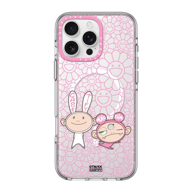 CASECASE X TAKASHI MURAKAMI KAIKAI VÀ KIKI GIỚI HẠN HỒNG CAMERA RING PHIÊN BẢN Tác động Vỏ hút từ tính trong suốt cho iPhone 16 / 15 / 14 / 13 Pro Max với bao bì cao cấp
