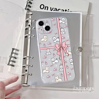 ibumpers Ốp Điện Thoại iPhone Hàn Quốc Charming Nơ Họa Tiết Ren Cho IPhone 16 15 14 12 13 11 Pro Max IP 7 8 Plus X XS XR Mỏng Ốp Lưng Trong Suốt TPU Silicon Mềm Chống Sốc