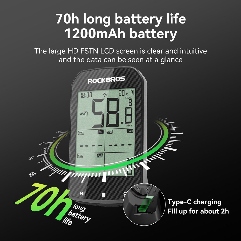 Máy tính đồng hồ xe đạp ROCKBROS M1 Pro với GPS và màn hình 2.9 inch, chống nước, giao diện tùy chỉnh