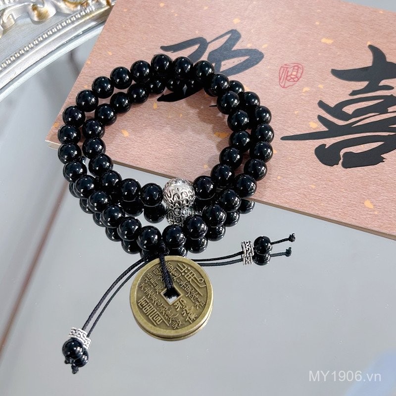 Vòng tay nữ hai lớp núi ma chi tiêu tiền, phong cách Trung Quốc, đính hạt cao cấp