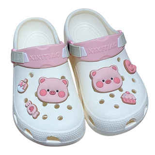 Xixitiao Mùa Hè Ngoài Trời Dễ Thương Piggy eva Đế Mềm Ngón Chân Lỗ Giày Nữ