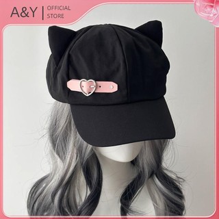Tai Nữ A & Y Bông Tai Bông Tai Kẹp Gothic Gothic Gothic Beret Y2K Nữ Steampunk Punk Dây Kéo Mũ Chống Nắng Handmade.