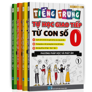 Trọn Bộ Sách Tự Học Giao Tiếp Tiếng Trung Từ Con Số 0 Tập 1-2-3-4(có video bài giảng)
