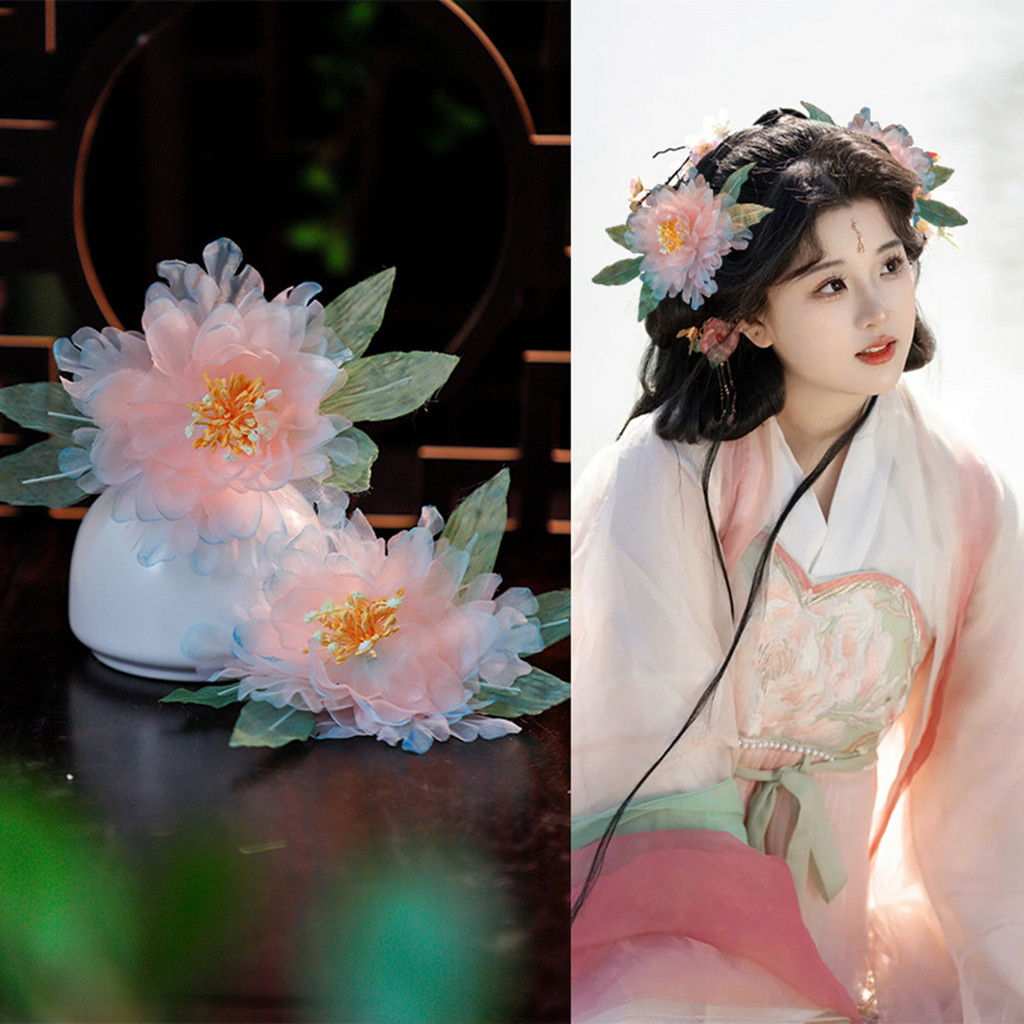 Tóc giả trang trí vintage gradient hoa tinh tế lấp lánh, phù hợp cho tóc dày và xoăn tạo kiểu