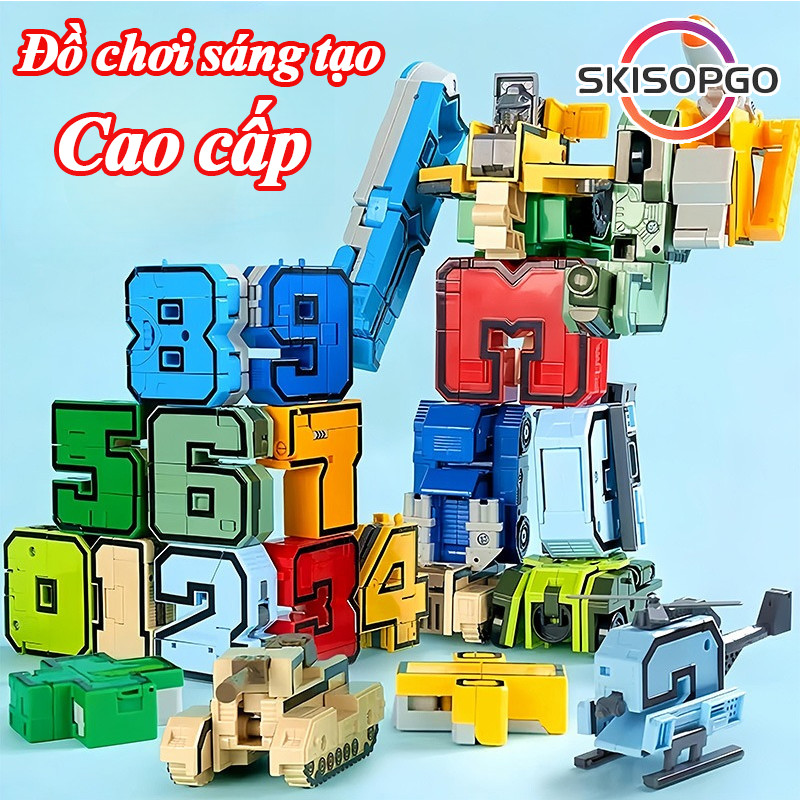 Đồ Chơi Robot Biến Hình 3D Số, Đồ Chơi Sáng Tạo, Quà Tặng Sinh Nhật
