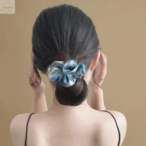 Dây buộc tóc satin vẽ tranh sơn dầu cổ điển với màu sắc chuyển tone phong cách Monet - Phụ kiện thời trang