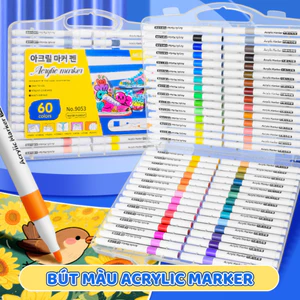 Hộp Bút Màu Acrylic Đa Dạng Màu Sắc - Bút Màu Vẽ Đa Năng, Chống Thấm Nước, Dùng Cho Bé Học Vẽ