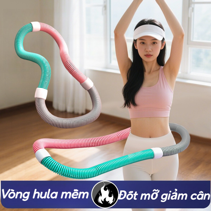 Vòng Lắc Eo Lò Xo Bọc Nhựa Mềm Bên Ngoài,Vòng lò xo,Giảm Mỡ Bụng,Eo Thon Tại Nhà