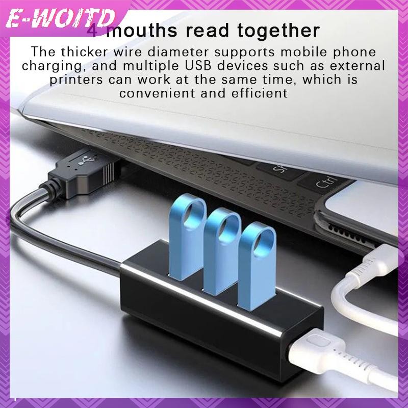 E-woitd USB Hub Đa USB Splitter Hub Sử Dụng Bộ Chuyển Đổi Nguồn 4 Cổng Nhiều Mở Rộng HNVN