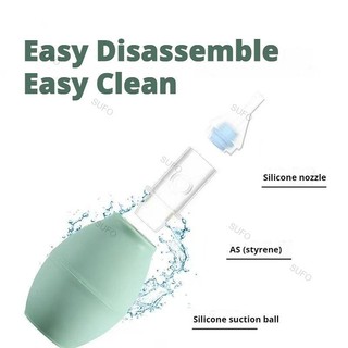 [SUFO] Máy hút mũi silicon cho bé + hộp + kẹp bông, chống chảy ngược, dễ vệ sinh