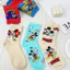 Tất ống giữa chuột Mickey hoạt hình dễ thương, tất cá tính và đa năng, thoáng khí