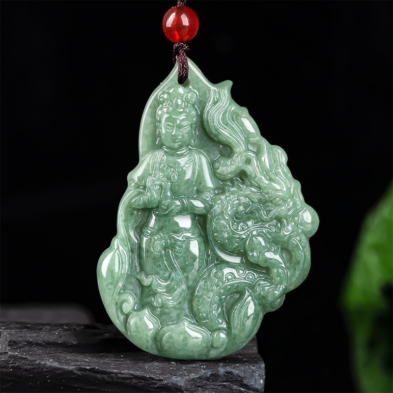 Vòng cổ dây chuyền đá tự nhiên Guanyin thời trang