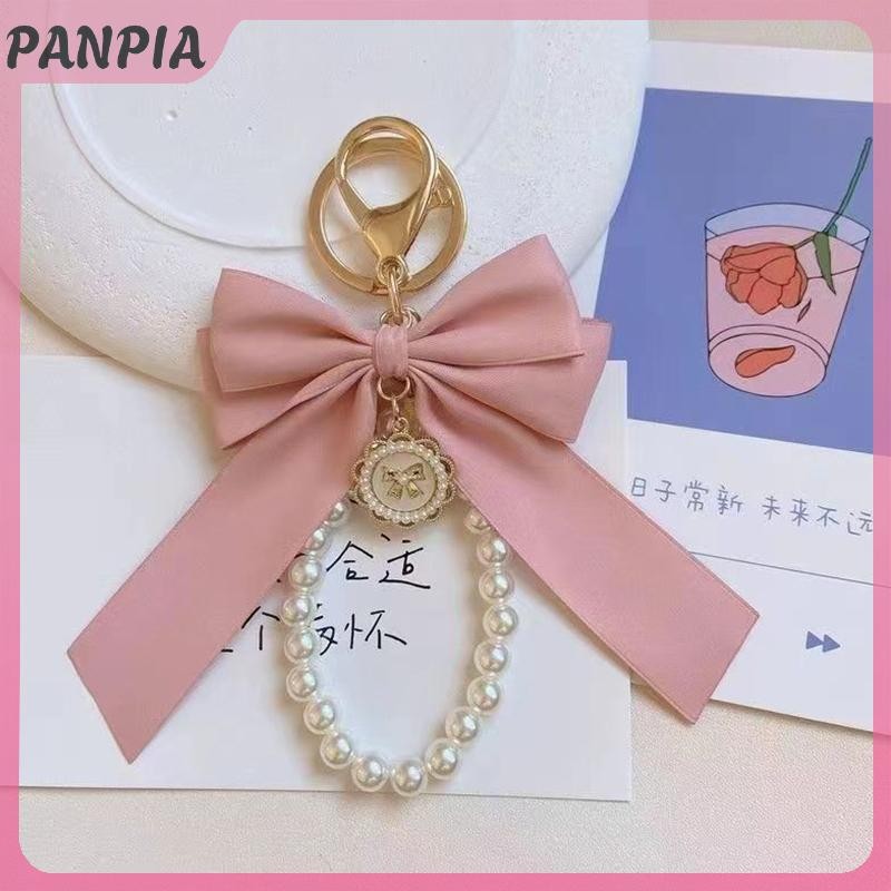 PNPIA-Key Túi Mặt Dây Chuyền Phụ Kiện Ngọc Trai Giả Nơ Móc Khóa Dễ Thương Đính Hạt Vòng Tay Cho Ví Túi Ba Lô Xe Charm Ruy Băng