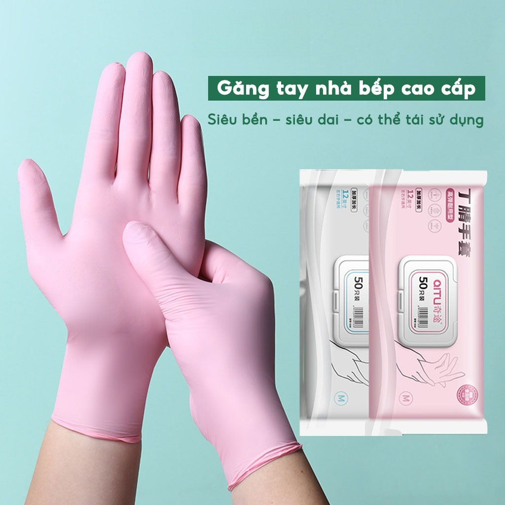 Bịch 30 Găng tay cao su làm bếp siêu dai Bao tay rửa chén bát có thể tái sử dụng nhiều lần