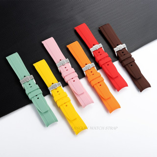 Dây đeo đồng hồ silicon đầu cong đầy màu sắc cho đồng hồ mặt trăng OMEGA Seamaster Đồng thương hiệu Planet Series Dây đeo đồng hồ cao su mềm dành cho nam nữ Thể thao MERCURY Mặt trăng sao Thổ