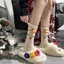 Dễ Thương Khoai Tây Chiên Sọc Tất Cotton Nữ Tất Giữa Ống Dài Sáng Tạo Hoạt Hình graffiti Cá Tính Đa Năng Thể Thao Tất Cotton