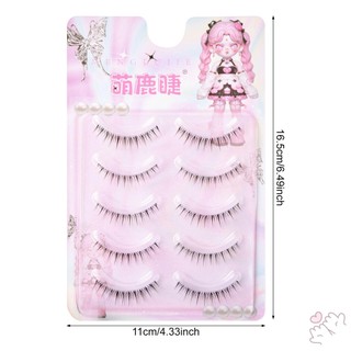 5 Cặp Lông Mi Trong Suốt Mềm Mại 7-9mm Lông Mi Giả Nhẹ Thoải Mái Cho Mặc Cả Ngày
