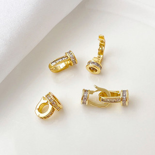 Khóa vòng cổ ngọc trai một lớp zircon, mạ vàng 14k handmade, đa năng