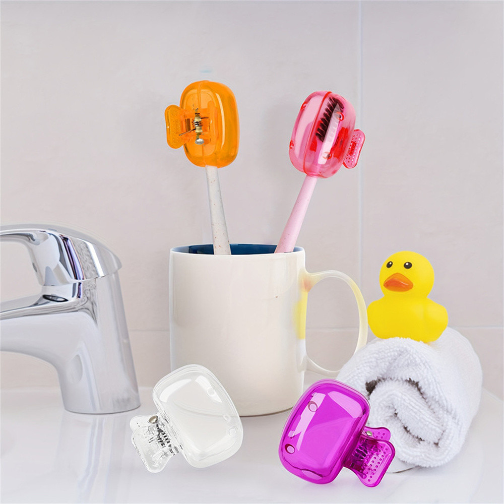 Ảnh Giao Hàng Nhanh Nắp Bảo Vệ Bàn Chải đánh Răng Thiết Yếu Khi đi Du Lịch Phụ Kiện Du Lịch Thiết Yếu Giá đỡ Bàn Chải đánh Răng Bằng Nhựa Thiết Yếu Cho Phòng Tắm Phụ Kiện Vệ Sinh (THỦY 1