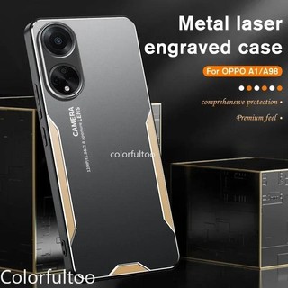 Ốp Lưng Cho Oppo A18 A38 A58 A78 A98 A79 4G 5G Vỏ Cứng Giáp Chống Sốc Kim Loại Hai Màu Chống Rơi Mờ Full Bảo Vệ Camera Vỏ Điện Thoại Cho A 18 OppoA38