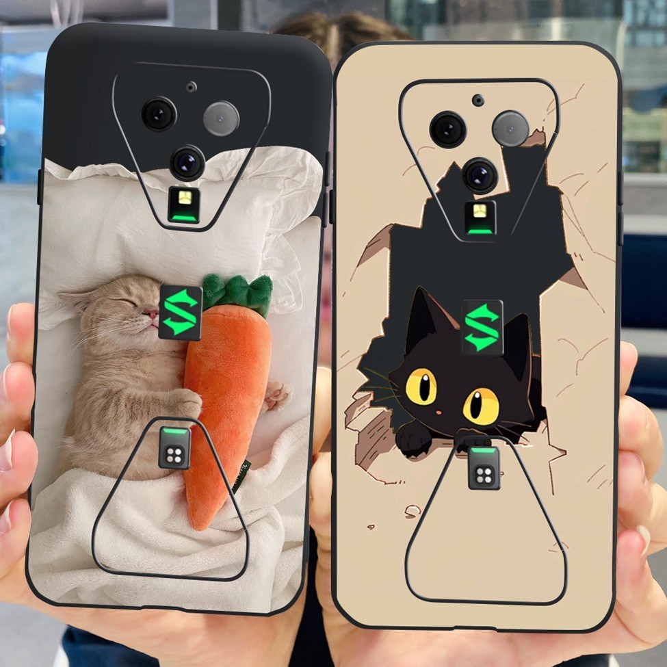 Ốp lưng Xiaomi Black Shark 3 3S Thẩm mỹ Hoa dễ thương Sơn đen Vỏ TPU mềm Xiaomi Black Shark 3S Vỏ điện thoại