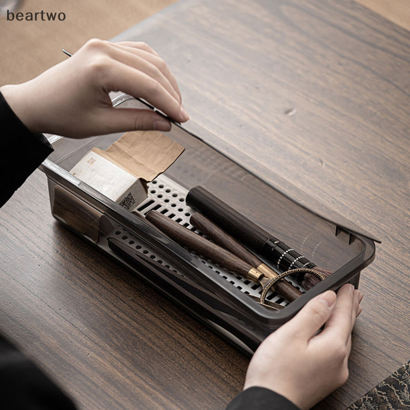 < Beartwo > Hộp Bảo Quản Bộ Đồ Ăn Đũa Thoát Nước Hộ Gia Đình Chống Bụi Chop Ống Thìa Nhà Bếp Có Nắp Đũa Lồng Đẹp