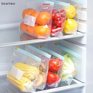 < Beartwo > Túi Bảo Quản Thực Phẩm Silicon Chống Rò Rỉ Có Thể Tái Sử Dụng Đứng Lên Zip Đóng Túi Cốc Túi Tươi Túi Bảo Quản Thực Phẩm Tủ Lạnh Tươi Quấn Đẹp