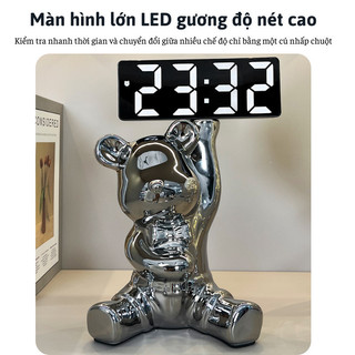Gấu Bê Khay Ống Heo Đa Năng MYD.23 & Đồng Hồ LED Báo Thức, Trang Trí Phòng Ngủ