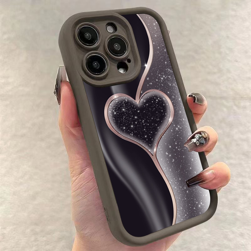 Dành Cho iPhone 11 14 15 12 13 Pro Max 8 7 Plus 12 13 Mini XR X XS Max SE2020 2022 Chảy Cát Tình Yêu Silicon Góc Mắt Chống Sốc Matte Bìa Mềm