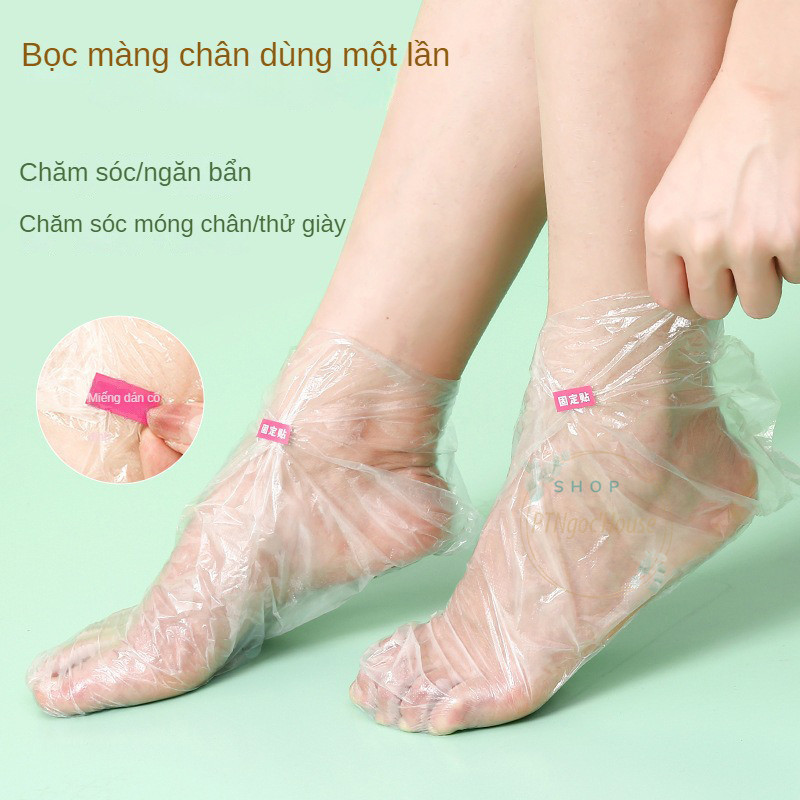 Set 100 Màng Bọc Chân Trong Suốt Chống Nứt Nẻ Chống Nước Dùng Một Lần Kèm Nhãn Dán Cố Định Dưỡng Ẩm