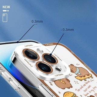 Ốp Điện Thoại Cho iPhone 12 13 Pro Max Mini 15 Nắp Capybara Anime Hoạt Hình TPU Mềm Trong Suốt Dễ Thương