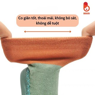 Giày tập đi, Tất cổ cao, giày da đế chống trượt hình thú in nổi cho bé