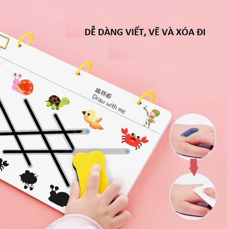 Ảnh Tập Tô Vẽ Thông Minh Xoá Được 64 Trang - Đồ Chơi Giáo Dục Toàn Diện Montessori Cho Bé 3