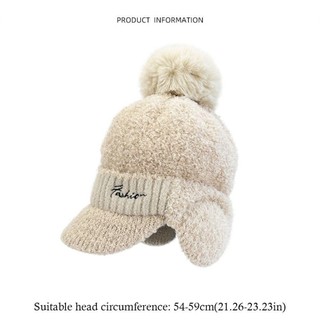 Mũ sang trọng NCE - Bonnet dệt kim giữ ấm bịt tai dành cho phụ nữ