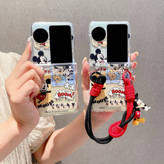 Ốp điện thoại gấp cho Oppo Find N2 N3 Flip Funny Mickey Doll Rope Vỏ điện thoại TPU cứng