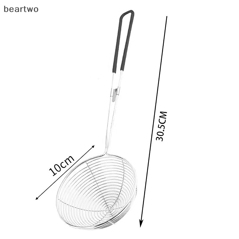 < Beartwo > 1 Bộ Lọc Tay Cầm Màu Đỏ Thép Không Gỉ Bong Bóng Trà Dầu Trà Sữa Ngọc Trai Thìa Lọc An Toàn Tròn Đẹp Nhà Bếp Tiện Ích